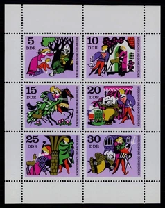 DEUTSCHLAND DDR DDR M/S 1970 BRUDER GRIMM FAIRY TAILS MNH 'm6260 - Bild 1 von 1