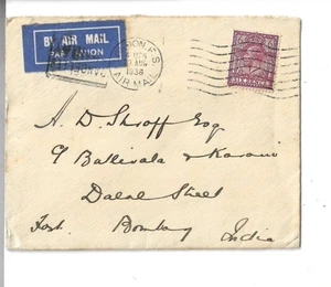 Nr.56007 Brief Kuvert London England 1938  nach Bombay  Indien - Picture 1 of 2