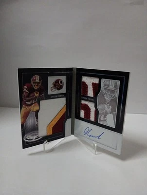 2015 Jamison Crowder Panini Playbook Rookie Booklet Green  04/25 Auto Patch SSP - Image 1 of 4