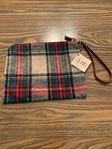 L.I.B New York Plaid Large Wristlet New With Tag - Picture 1 of 7