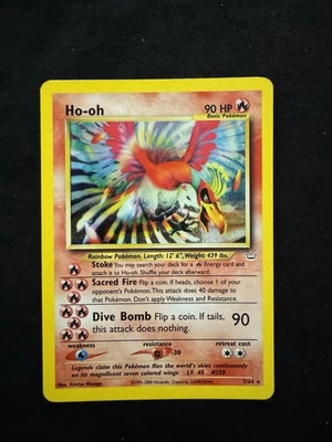 Pokémon TCG Ho-Oh Neo Revelation Holo Card 7/64 Unlimited Lightly played  - Image 1 of 4