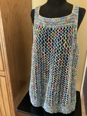 Hand Knit Women’s Swimsuit Cover Up SZ Large NEW - Image 1 of 2