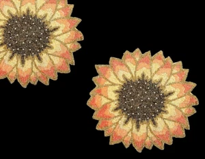 6er Set Perlen Tischsets Sonnenblume Tischsets Designer Ladeplatten 13X13 Zoll - Bild 1 von 8