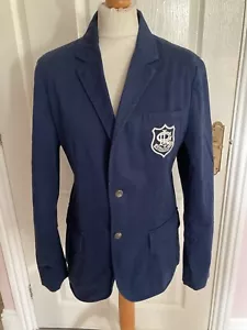 RALPH LAUREN BLAZER CRICKET BLAZER RLCC 1967 NAVY BLUE WOMENS XL VGC COTTON POLO - Picture 1 of 8