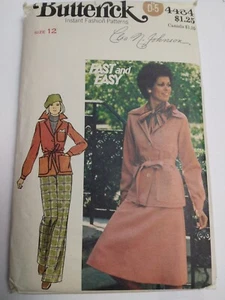 Jacket Skirt Pants Belt 12 Butterick 4484 Sewing Pattern UC VTG 80s Belted Easy - Picture 1 of 6