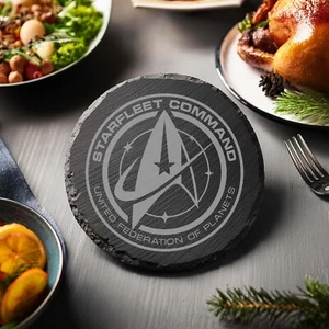 Starfleet Command UFOP Chiseled Slate Coasters with Rubber Feet Set of 4 Coaster - Picture 1 of 6