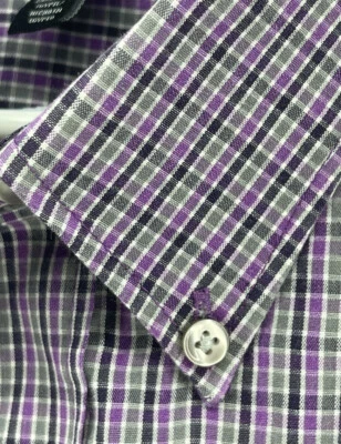 Van Heusen Button Up Long Sleeve Shirt Mens Size XL 17-17.5 Purple Gray Checks - Image 1 of 4