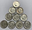 Lot Of 10 Fdr 90% Silver Dimes 1946 + 1948 D & P Us Coins Circulated *436