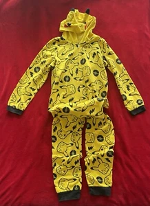 Pokémon Kid's Long Sleeve Full Zip Yellow Pokemon Print Hooded Full Pajama Sz: L - Picture 1 of 9
