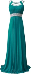 Women's Tulle Beading A-Line Bridesmaid Prom Dresses Long Cocktail Evening Gowns - Picture 1 of 3
