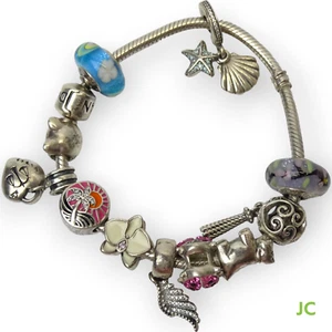 PANDORA Plata 925 Anillo Pendientes Joyería - Imagen 1 de 11