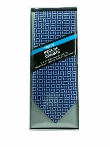 Estilo Italiano, Corbata Hombre, Talla 57" Nuevo Pack Regalo Lunares Azules y Cuadros Plateados - Imagen 1 de 3