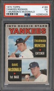 1970 Topps Yankees Rookie Thurman Munson Dave McDonald RC PSA 5