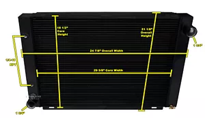 QR Champion 3 Row Black Finish Radiator for 1966 1967 Lincoln Continental V8 Eng - Picture 1 of 8
