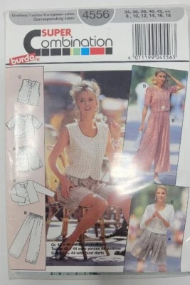 Burda 4556 Misses Top Shorts Pants Jacket Vest Size 8-18 sewing pattern - Image 1 of 2