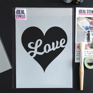 Amor Palabra Corazón Plantilla Valentín Decoración Pintura Cualquier Superficie - Imagen 1 de 6