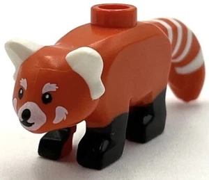 Lego Nuevo Panda Rojo Naranja Rojizo con Piernas Negras Ojos y Nariz y Orejas Blancas - Imagen 1 de 1