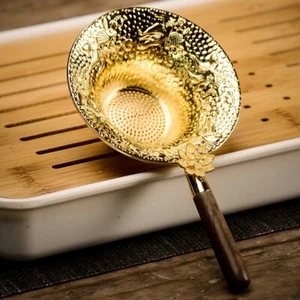 1pc Tea Strainer Tea Filter Tea Colander With Wood Handle Teaware Supplies - Picture 1 of 16