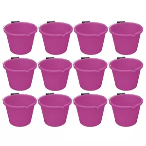 24 x 14L Plastic Bucket with Handle Pouring Lip Garden Pet Feeding Storage Pink - Picture 1 of 12