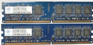 2 x Nanya NT1GT64U8HB0BY-3C 1GB PC2-5300U DDR2-667MHz Desktop RAM Memory Module - Picture 1 of 2