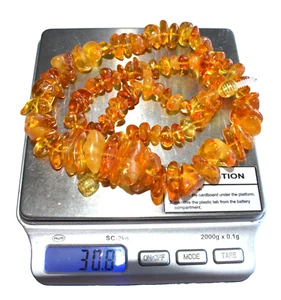 ✅52cm = 31gr RUSSIAN SOVIET BALTIC AMBER BEAD NECKLACE 琥珀 BRACELET STONE PENDANT - Picture 1 of 18
