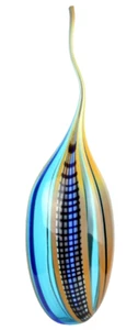 MURANO Art Glass Tall Multicolored Vase by Eros Rafael Hand Blown Italy New - Picture 1 of 9