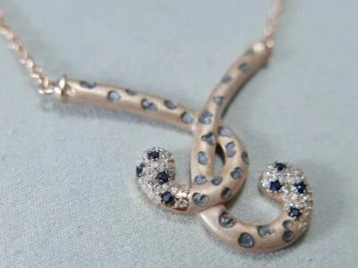 MODERNO COLLAR GOTA LAZO ORO ROSA 14K ESPINELA NEGRA DIAMANTE PAVÉ EFFY 150-NK1RG Foto 1 de 4