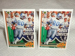 BARRY SANDERS--1991 UPPER DECK MVP--#458--TWO CARDS----L@@K - Picture 1 of 2