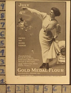 1910 GOLD MEDAL FLOUR BREAD JULY 4TH FIREWORK WASHBURN FOOD VINTAGE AD ZE82 - Picture 1 of 1