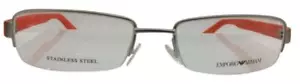 EMPORIO ARMANI EA9785 YZE ORANGE RUBBER SEMI RIMLESS EYEGLASSES 51-17-140 9785 - Picture 1 of 3