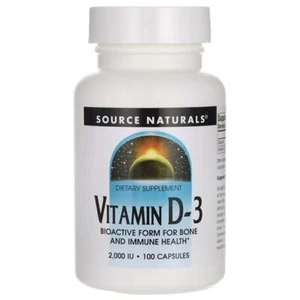 Source Naturals Vitamin D-3 2,000 Iu (50 mcg) 100 Caps - Picture 1 of 1