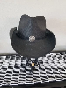 Cov-ver Your World, Size SM/MED, Handmade Black Natural Fibers Cowboy Hat USED - Picture 1 of 13