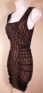 Vestido para mujer BCBG MAXAZRIA negro superpuesto de encaje sin mangas cuello cuadrado talla XS - Imagen 1 de 5