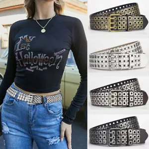 Pu Leather Belt Heavy Metal Studded Studded Belt Punk Rock Biker 1 - Picture 1 of 16
