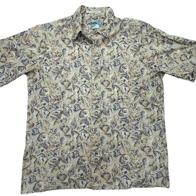 Reyn Spooner Shirt Mens L Hawaiian Beach Shell Conch Short Sleeve Button Up - Изображение 1 из 4