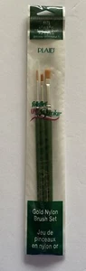 NEW Donna Dewberry Plaid FolkArt Onr Stroke Paint Brush Set 1173 Gold Nylon - Picture 1 of 3
