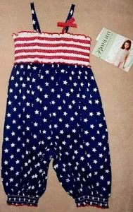Baby Toddler Girl 4th of July Summer Romper 18 mo NEW Red white Blue Bonnie Baby - Picture 1 of 2