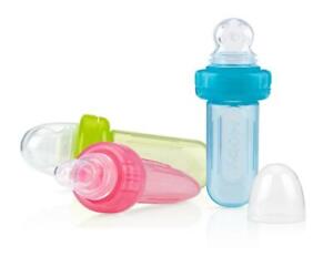 Nuby E-Z Squee-Z Silicone Squeezable Bottle Feeder with Spoon - BPA Free