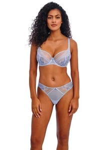 FREYA SYDNIE CHAMBRAY UNDERWIRE HIGH APEX BRA & BRIEF SET SIZE 30F / 8F - Picture 1 of 1