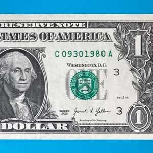 September 30, 1980 (C 09301980 A) BIRTHDAY Note $1 One Dollar Bill - Picture 1 of 4