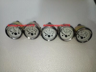 2 1/16" / 52mm Electrical Oil Pressure Fuel Volt Oil Temp Water Temp Gauge Kit - Image 1 of 3