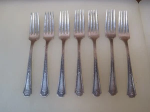 (6) Vintage 1930's Niagara Glendale Silver Plate Dinner Forks B7903 - Picture 1 of 2
