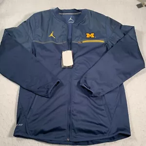 Chaqueta cortavientos Jordan Michigan Wolverine para hombre pequeña azul cremallera completa - Imagen 1 de 12