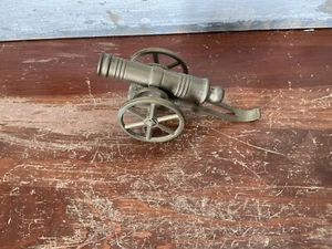 Vintage Brass Cannon With Wheels 4 1/2” Long - Picture 1 of 7