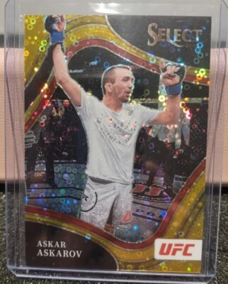 2022 Panini Select UFC Askar Askarov Gold Disco 5/10 Octagonside - Image 1 of 3