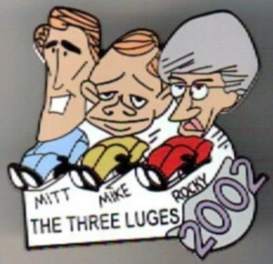BAGLEY MITT ROMNEY MIKE ROCKY UTAH LAPEL PIN THREE LUGE 333 - Picture 1 of 1