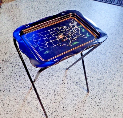 Rare Vintage 1950s TEXACO Advertising TV Tray "Texaco in all 48 States" MAN CAVE - Image 1 of 4