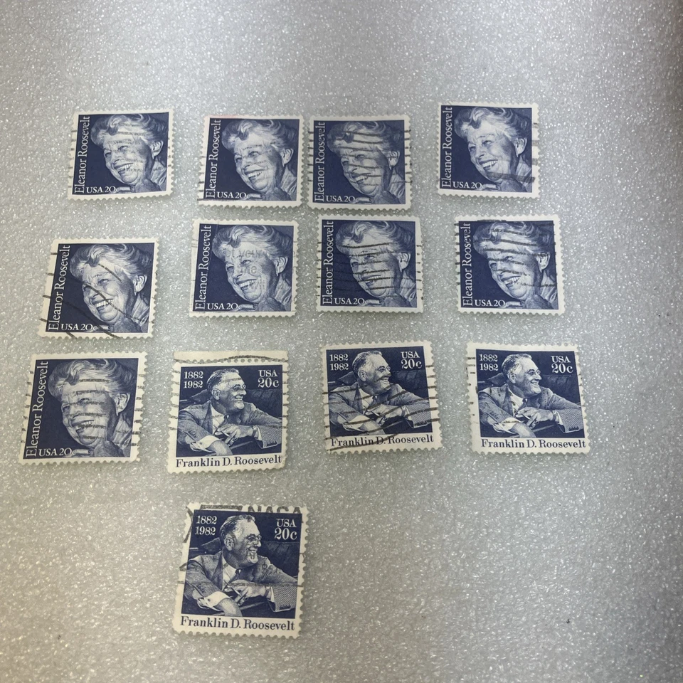 9 USED 1984 Eleanor Roosevelt Stamps, Sc. # 2105+ 4 FDR Stamps Sc. # 1950; DEAL! - Image 1 of 4