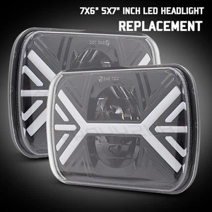 5x7 7x6 inch LED Headlights Hi-Lo Beam DRL For Nissan Pickup Hardbody D21 1pcs - Picture 1 of 13