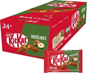 KitKat 4 Fingers Hazelnut Wafer Chocolate 36.5g - Pack of 48 (from Dubai) - Picture 1 of 5
